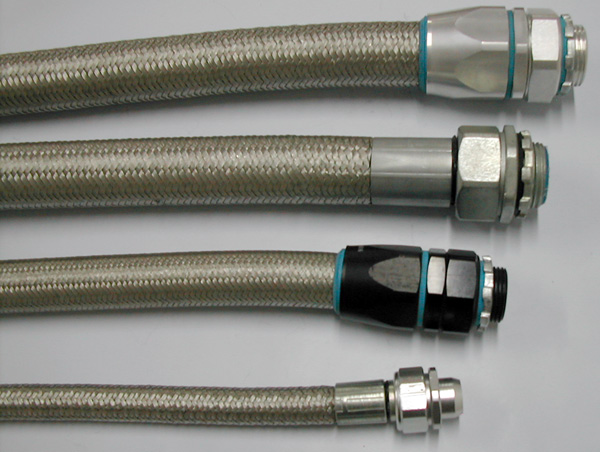 Connectors For Braided Flexible Electrical Conduit Systems