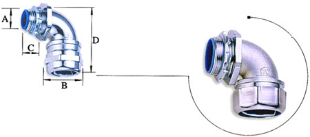 PG Threads Metal Liquid Tight Conduit Fittings (90 degrees)